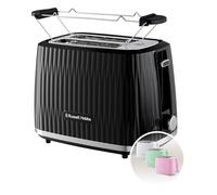 Russell Hobbs 2 slices (6 roasting levels, high lift function, frozen bread settings, heating and stopping function, heating grate included, textured exterior) Eden black 27371-56