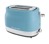 Russell Hobbs [2 Slices] Hanley Retro Blue (6 Browning Levels, Matte Finish with Chrome Accents, Vintage Design, Wide Slots, Frozen/Reheat/Cancel, Lift & Look) 28651