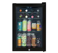 Russell Hobbs 20 Bottle/62L Lockable Freestanding Table Top Mini Beer & Wine Cooler, LED Light & Lock and Key with Glass Door RHGWC4B-LCK