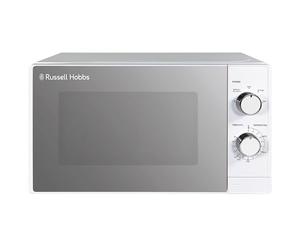 Russell Hobbs 20 Litre 800W White Solo Manual Microwave, 5 Power Levels, Integrated Timer and Defrost Function, Easy Clean RHM2027