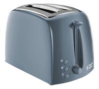 Russell Hobbs Textures 2 Slice Toaster (Extra Wide Slots, 6 Browning levels, Frozen, cancel & reheat function with indicator lights, Removable crumb tray, 850W, Grey matt & high gloss finish) 21644