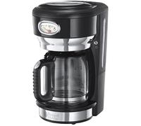 Russell Hobbs 23377014002 Stainless Steel Retro Glass Filter Coffee Machine, 350mm x 267mm x 210mm, Black