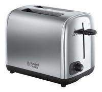 Russell Hobbs 2 Slice Toaster with Perfect Toast Technology for improved evenness (Wide slots, Lift & look feature, 6 Browning levels, Frozen & Cancel function, 850W, Brushed & Stainless Steel) 24080