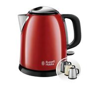 Russell Hobbs 24992-70 Colours Plus Electric Kettle Red (1L, Fast Boiling, Perfect Flow, Visible Water Level, Anti-Limescale Filter, Energy-Saving)