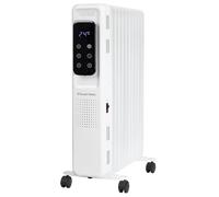 Russell Hobbs 2500W/2.5KW Oil Filled Radiator Digital 11 Fin Portable Electric Heater in White, 3 Heat Settings, 24hr Auto Timer, Overheat Protection, 2 Year Guarantee RHOFR2521-D