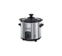 Russell Hobbs 25570-56 Compact Home 2l Slow not Frequently Cooker 2 Liter Capacity Stainless Steel Plated 3 Heat Setting