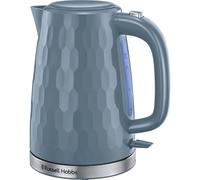 Russell Hobbs 26053 Cordless Electric Kettle - Contemporary Honeycomb Design with Fast Boil, Boil Dry Protection, 1.7 Litre, 3000 W, Grey - UK Stock