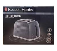 Russell Hobbs 26063 2 Slice Toaster Honeycomb Extra Wide Slots High Lift, Grey