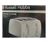 Russell Hobbs 26070 4 Slice Toaster│Contempoary Honeycomb Design│Wide Slots│InUK