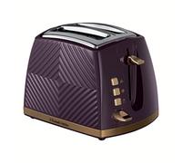 Russell Hobbs 26393 Groove 2 Slice Toaster, Tactile 3D Design Bread Toaster with Frozen, Cancel and Reheat Settings, Mulberry, 850 Watts