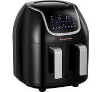 Russell Hobbs 27290 Snappi 8.5L/2x 4.25L Dual Basket Air Fryer - Family Digital Airfryer with Adjustable Drawers and Cooking Sync, Black, 1800W
