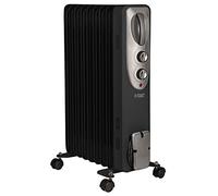 Russell Hobbs 2kW Oil Filled Radiator, 9 Fin Portable Electric Heater - Black, Adjustable Thermostat, Safety Cut-off, 20 m sq Room Size, RHOFR5002B-AZ, 2 Year Guarantee