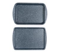 Russell Hobbs 2pc Nightfall Tray Set - Non-Stick Stone Oven Baking & Roasting Tray, 38cm Oven Baking Sheet & Roaster, Oven Safe to 220?C, Easy Clean,