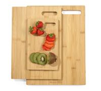 Russell Hobbs 3-Piece Bamboo Chopping Boards - FSC® Certified 25, 36 & 40 cm Oil-Finished Boards, Durable for Preparing & Serving, for Carving Meat, Cutting Vegetables, Cheeses & Bread
