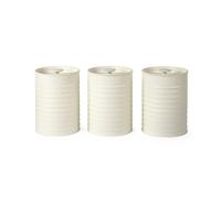 Russell Hobbs RH03268CEU7 Ribbed 3-Piece Canister Set - Set of 3 Kitchen Storage Canisters for Tea, Coffee and Sugar, Durable Powder-Coated Steel, Pull Top Lids, Easy to Clean, Ribbed Design, Cream