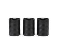 Russell Hobbs RH03268EU7 Ribbed 3-Piece Canister Set - Set of 3 Kitchen Storage Canisters for Tea, Coffee and Sugar, Durable Powder-Coated Steel, Pull Top Lids, Easy to Clean, Ribbed Design, Black