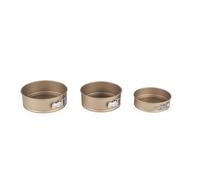 Russell Hobbs Opulence Round Springform Pan Set - 3 Piece, 16cm / 6 Inch, 20cm / 7.8 Inch, 24cm / 9.4 Inch Non-Stick Cake Tin, Loose Base, PFOA Free, Carbon Steel, Leakproof, Cake, Cheesecake, Gold