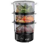Russell Hobbs 3 Tier Electric Food Steamer, 7L, Dishwasher safe BPA free baskets, Stackable baskets for easy storage, Rice bowl inc, 60 min timer, Healthy eating, Energy saving, 400W, 26530