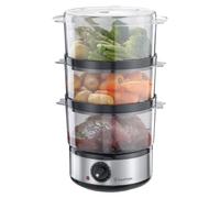 Russell Hobbs 3 Tier Electric Food Steamer, 7L, Stackable Baskets for Easy Storage, Dishwasher Safe BPA Free Baskets, Rice Bowl inc, 60 min Timer, Healthy Eating, Energy Saving, 400W, 14453