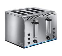 Russell Hobbs 4 Slice Buckingham Toaster with Fast toast technology - (Blue light strip indicates toasting, Independent & Extra wide slots, 2400W, Polished & Brushed Stainless Steel) 20750