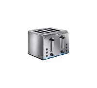 Russell Hobbs 4 Slice Buckingham Toaster with Fast toast technology - (Blue light strip indicates toasting, Independent & Extra wide slots, 2400W,