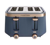 Russell Hobbs 4 Slice Toaster, Brontë, Stylish Matte Design with Chrome Accents, Extra Wide Slots, 6 Browning Levels, Lift & Look Function, Removable Crumb Tray, 1960W, Navy
