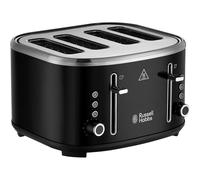 Russell Hobbs 4 Slice Toaster (Independent & Extra wide slots, 6 Browning levels, Frozen, cancel & reheat features with blue indicator light, removable crumb tray, Black) Stylevia 26292