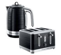 Russell Hobbs 4 Slice Toaster & Kettle Set, Inspire In Black Black One Size