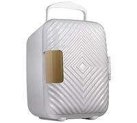 Russell Hobbs 4L/6 Can Portable Mini Cooler & Warmer for Drinks, Cosmetics/Makeup/Skincare, AC/DC Power, Groove Style, White, For Bedroom, Home, Caravan, Car RH4CLR1001GVW