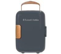 Russell Hobbs RH4CLR1001SCG 4L/6 Can Mini Portable Cooler & Warmer for Drinks, Cosmetics/Makeup/Skincare, AC/DC Power, Scandi Style, Grey & Wood Effect, For Bedroom, Home, Caravan, Car