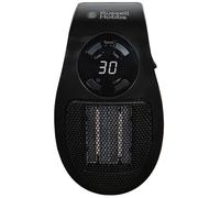 Russell Hobbs 500W Ceramic Plug Heater, Electric Heater Adjustable thermostat, 12 Hour Timer & LED Display, 2 Fan Speeds, 2 Year Guarantee, Black,