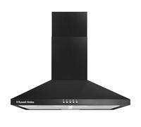 Russell Hobbs 60cm Chimney Cooker Hood in Black with 3 Speed Settings, 2x Carbon Filters, Extraction or Recirculation, 400 m³/h Extraction Rate, LED Lights, A++ Energy Rating, RH60SCH03A1B