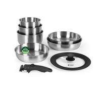 Russell Hobbs 6Pc Pan Set - 20/24/28cm Frying, 18/18/20cm Sauce, Clip-On Handle