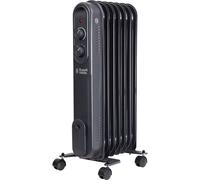Russell Hobbs 1500W/1.5KW Oil Filled Radiator, 7 Fin Portable Electric Heater - Anthracite, Adjustable Thermostat, 3 Heat Settings, Overheat Protection, 15m sq Room Size, 2 Year Guarantee RHOFR7004A