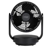 Russell Hobbs 9" Circulator Desk Fan in Black with 7 Speed Settings, 2 Modes, 60° Horizontal & 90° Vertical Oscillation Function, LED Display, Remote Control and 6 Hour Timer, 2m Power Cord RHDCF1001B