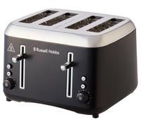 Russell Hobbs 4 Slice Toaster (Extra wide slots, Highlift feature, Independent browning controls, Defrost & reheat function, Stainless steel, Removable crumb Tray) Addison Matte black, 27740