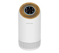 Russell Hobbs Air Purifier for Bedroom Home 90m ³/h CADR, 99.95% Carbon Filter Captures Bacteria, Allergies Odour, Dust, LED Display, Clean Air Compact White Scandi Wood Effect RHAP1031WDW