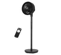 Russell Hobbs, Black, 8” Pedestal Circulator Fan with Remote Control, 4 Speeds plus Turbo Speed, 60° Oscillation, 1.8m Cable, Efficient Cooling, For Bedroom, Home and Office, RHPCF825B