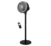 Russell Hobbs, Black, 8” Pedestal Circulator Fan with Remote Control, 4 Speeds plus Turbo Speed, 60° Oscillation, 1.8m Cable, Efficient Cooling, For Bedroom, Home and Office, RHPCF825B