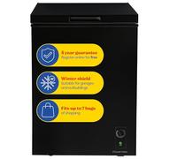 Russell Hobbs Black Chest Freezer 143L Freestanding with 5 Year Warranty, Adjustable Thermostat, Chill or Freeze Function, 4 Star Freezer Rating & Suitable for Outbuildings & Garages RH142CF0E1B