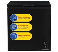 Russell Hobbs Black Chest Freezer 198L Freestanding with 5 Year Warranty, Adjustable Thermostat, Chill or Freeze Function, 4 Star Freezer Rating & Suitable for Outbuildings & Garages RH198CF0E1B