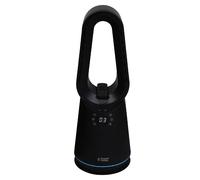 Russell Hobbs, Bladeless Heat and Cool Fan with 9 Speed Settings, Eco Mode, High Mode, Sleep Mode, LED Display & Remote Control, 8-Hour Timer and Oscillating Feature in Black, RHCBLDL3IN1B