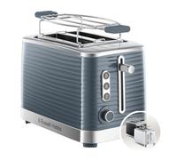 Russell Hobbs Bread Rack [Extra Large Slots] Inspire Grey (Modern Design, Adjustable Browning Control, All Types of Bread, Thaws, Bakery Heater, Crumb Picking Drawer) 24373-56