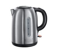 Russell Hobbs Brushed Stainless Steel & Black Electric 1.7L Cordless Kettle (Fast Boil 3KW, Removable Washable Anti-Scale Filter, Push to Open lid, Perfect Pour spout) 20441