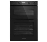 Russell Hobbs Built-Under 110L Electric Fan-Assisted Double Oven in Black, 60cm Wide, Grill Function, Defrost & Convection Heating, LED Clock & Timer, RH89DEO2004B
