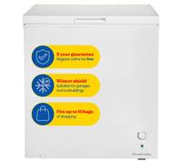 Russell Hobbs White Chest Freezer 198L Freestanding, Adjustable Thermostat, Chill or Freeze Function, 4 Star Freezer Rating & Suitable for Outbuildings & Garages RH198CF0E1W