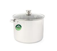 Russell Hobbs Classic Collection Stockpot, 15 L, 30 Cm, Stainless Steel | Tempered Glass Lid, Steam Vent, Mirror Finish, Easy To Clean, Batch Cooking For Soups, Stews, Curries, Casseroles