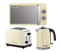 Russell Hobbs Colours Plus Cream Kettle 2 Slice Toaster & Microwave