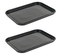 Russell Hobbs COMBO-3864CA Baking Tray Set of 2, Romano Vitreous Enamel 40 cm Oven Sheet Set, Easy to Clean, Ideal for Cookies, Pastries, Pizza, Chips, Black