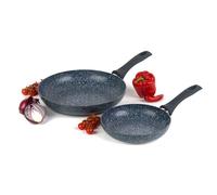Russell Hobbs COMBO-5391 Nightfall Stone Frying Pan Set - Non-Stick 20/28 cm Egg/Omelette Pan, Durable Aluminium Cookware, Induction Hob Suitable, Soft Bakelite Handle, Easy to Clean Pancake Pan